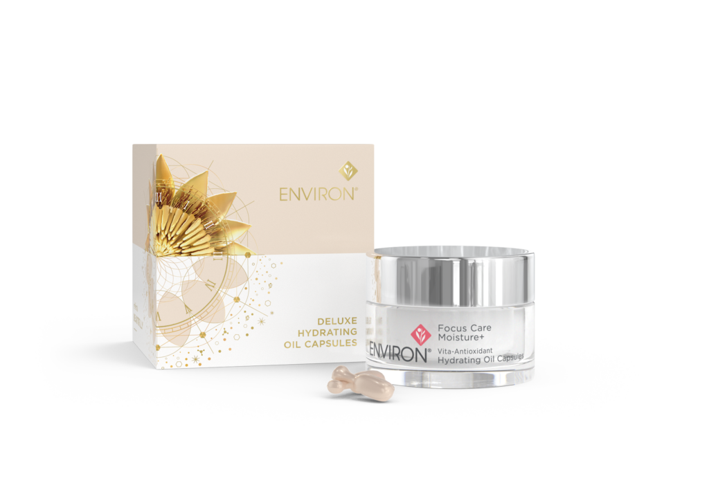 picture of hydrating oil castled in their pot next to festive packaging